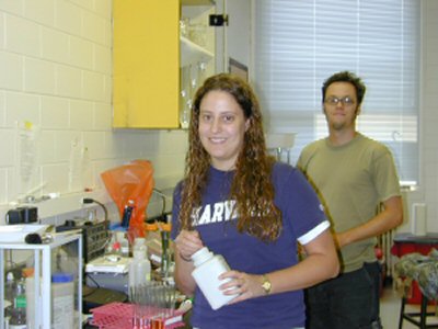 Amber and Pedro in the lab