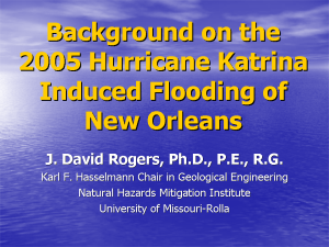 Background on the 2005 hurricane Katrina induced flooding of New Orleans